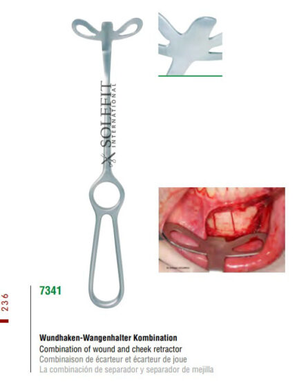 Combination of wound and cheek retractor